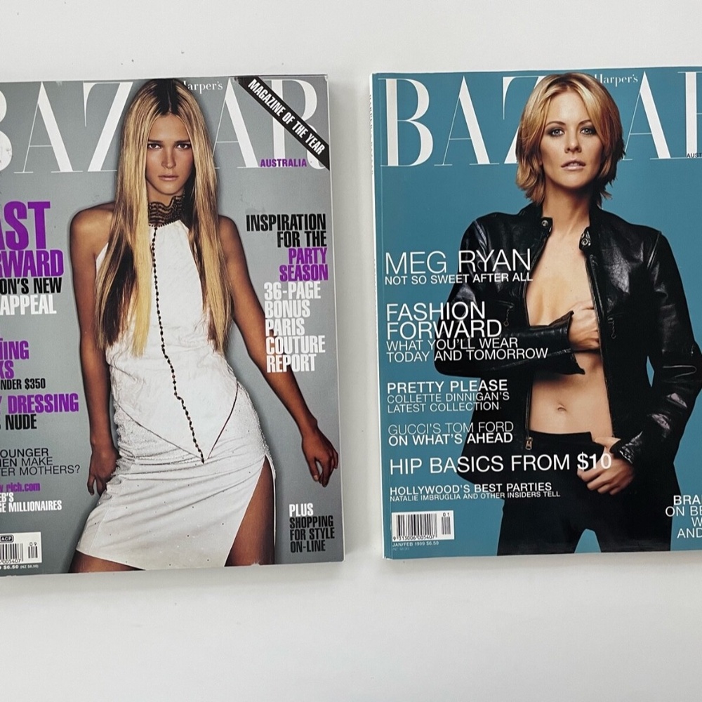 Grouping of Two 1999 Harpers Bazaar-Meg Ryan